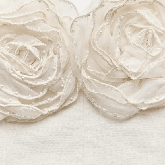 Zara White Strapless Crop Top - Picture 4 of 16